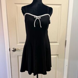 Wild Fable Mini Black Dress with White Trim
